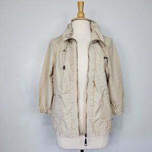 Dressbarn Ruffled Lightweight Zip Up Jacket Size L